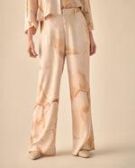 Pantalón Wide Leg estampado para mujer - Café