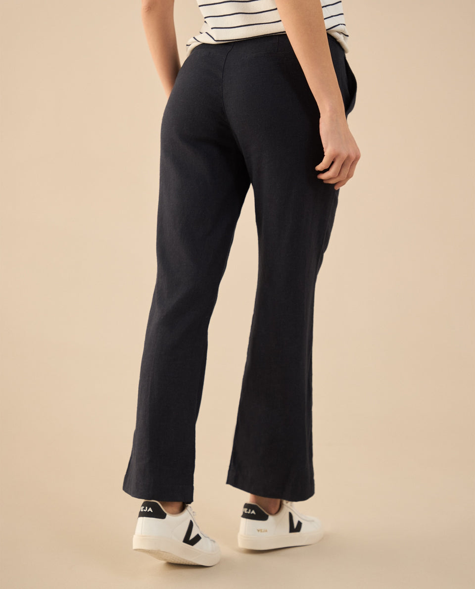 Pantalón con cortes en frente para mujer - Azul 34_431G009_AZU194019_4