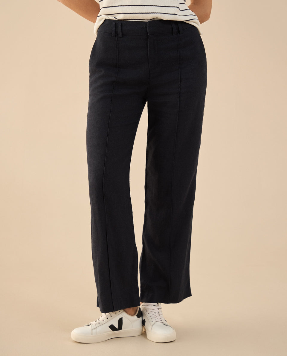 Pantalón con cortes en frente para mujer - Azul 34_431G009_AZU194019_5
