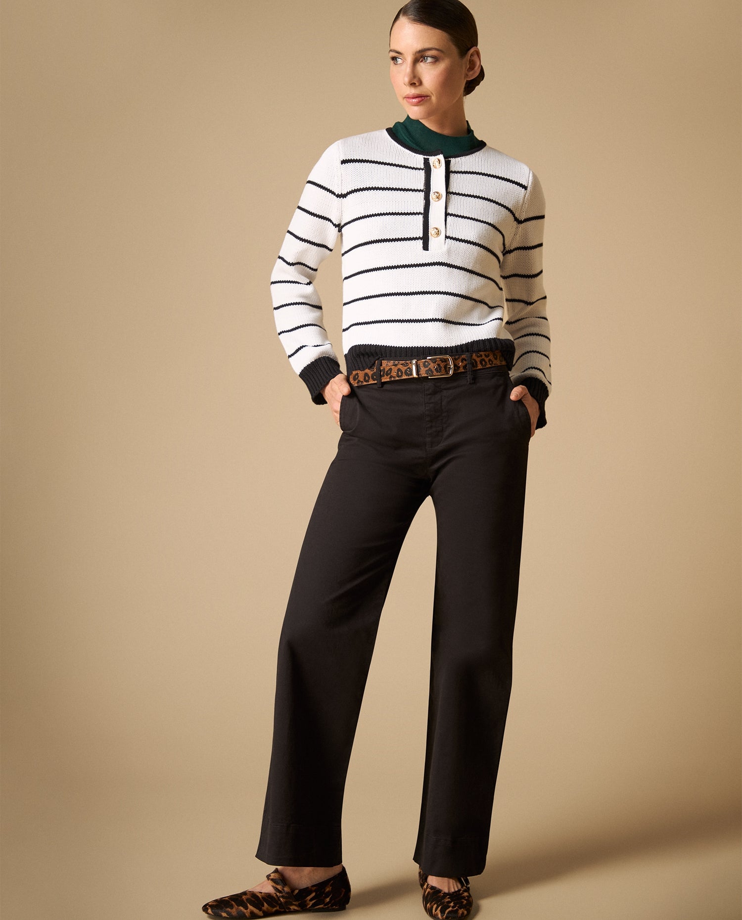 Pantalón straight leg clásico - Negro