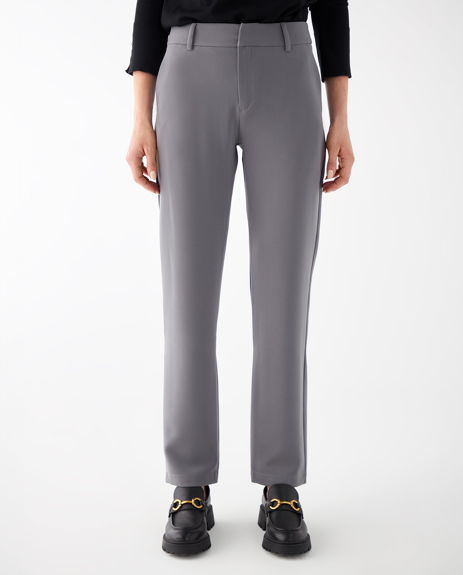 Pantalón de bota recta para mujer - Gris 34_432F001_GRI180403_3