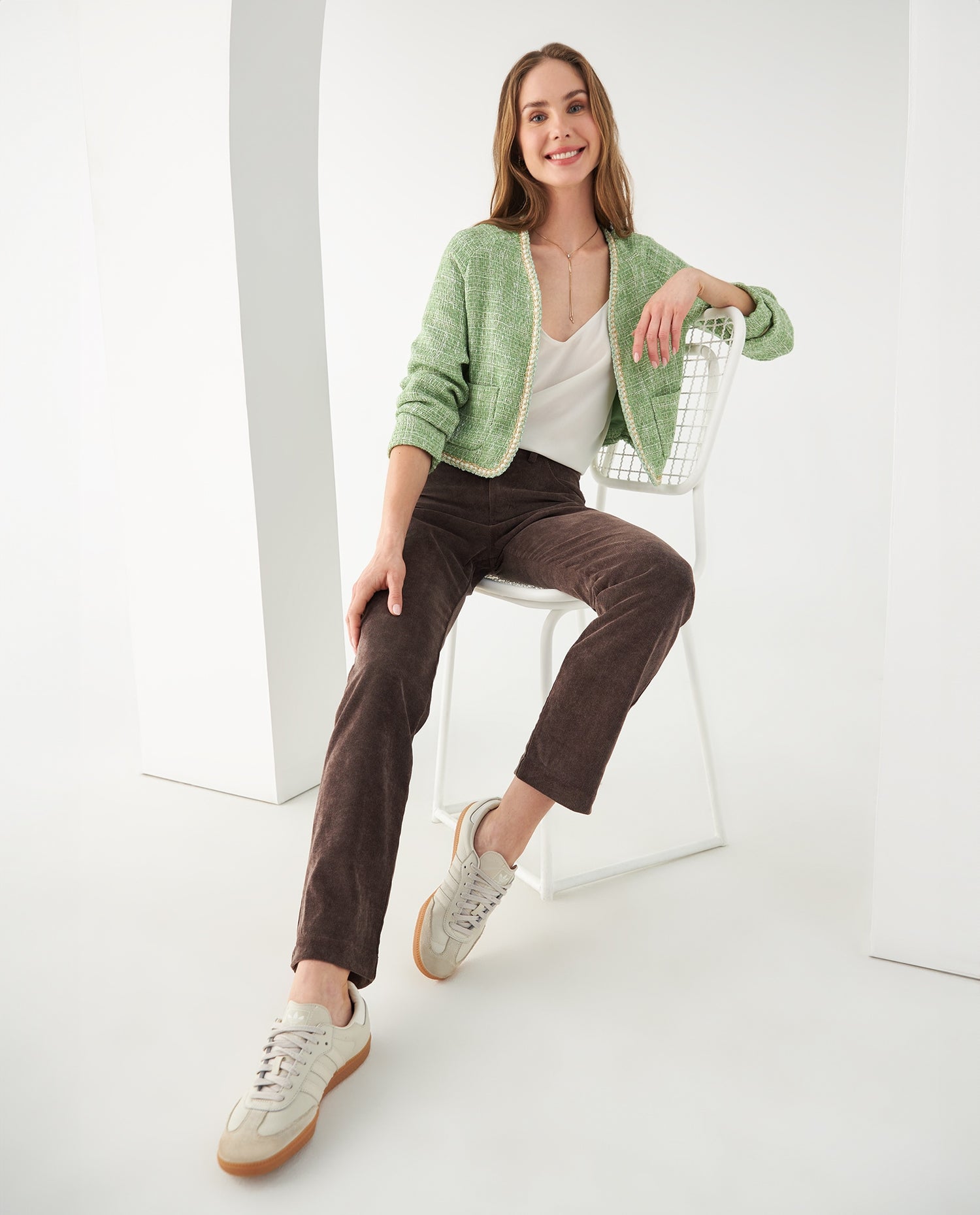 Pantalón en corduroy para mujer - Café