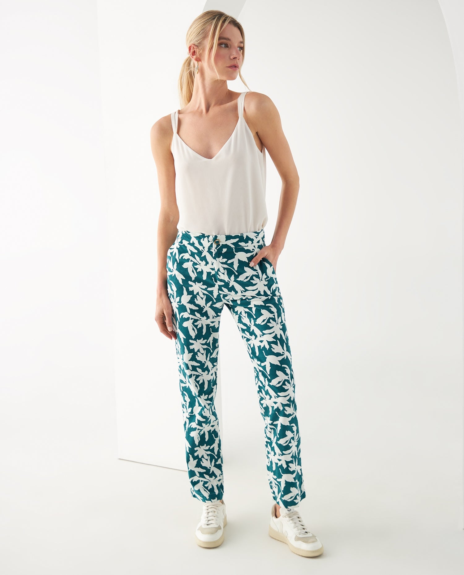 Pantalón para mujer estampado - Verde