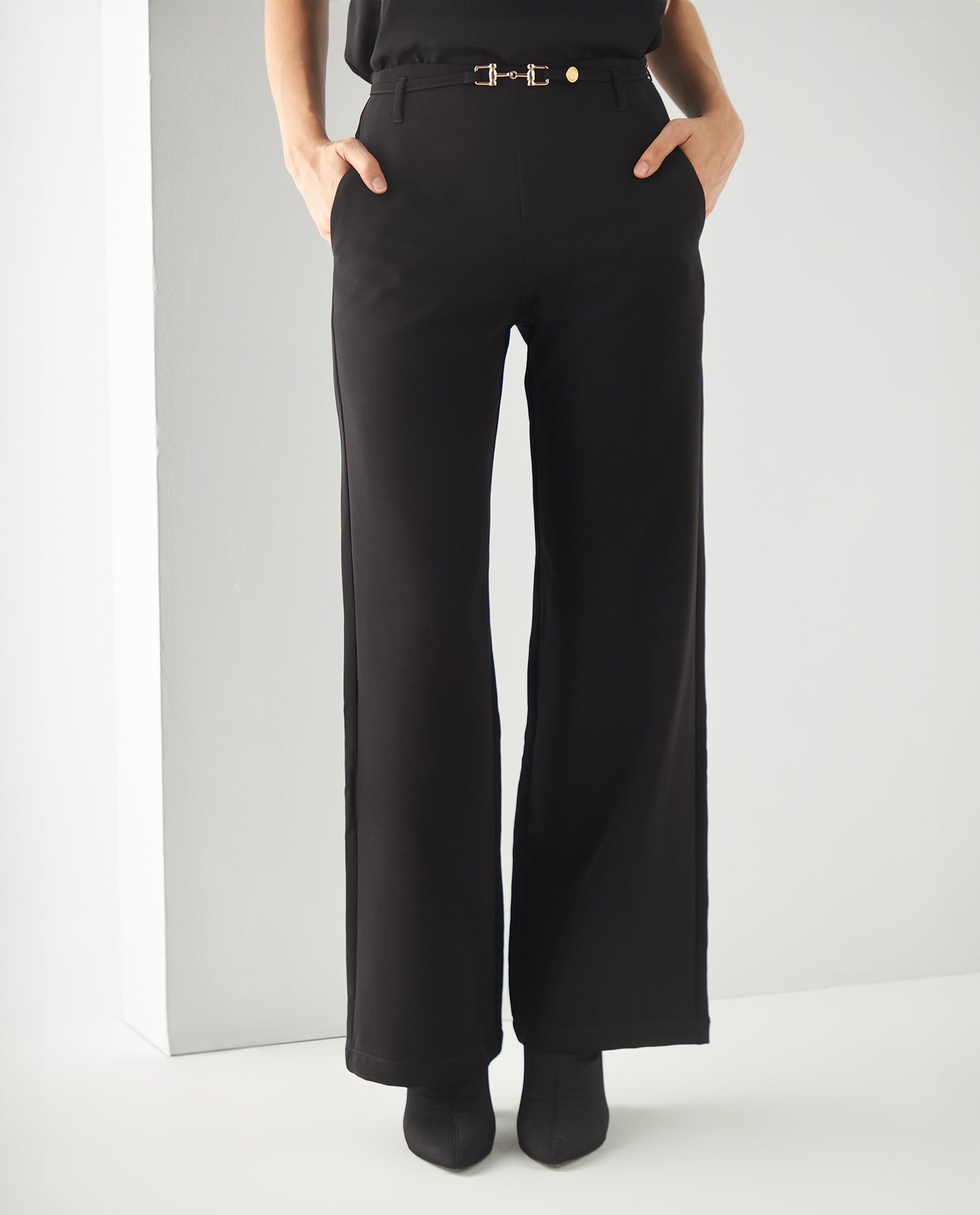 Pantalón bota amplia para mujer - Negro