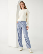 Pantalón de bota recta fluida para mujer - Azul