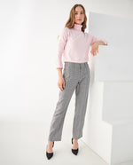 Pantalón con diseño a cuadros para mujer - Negro