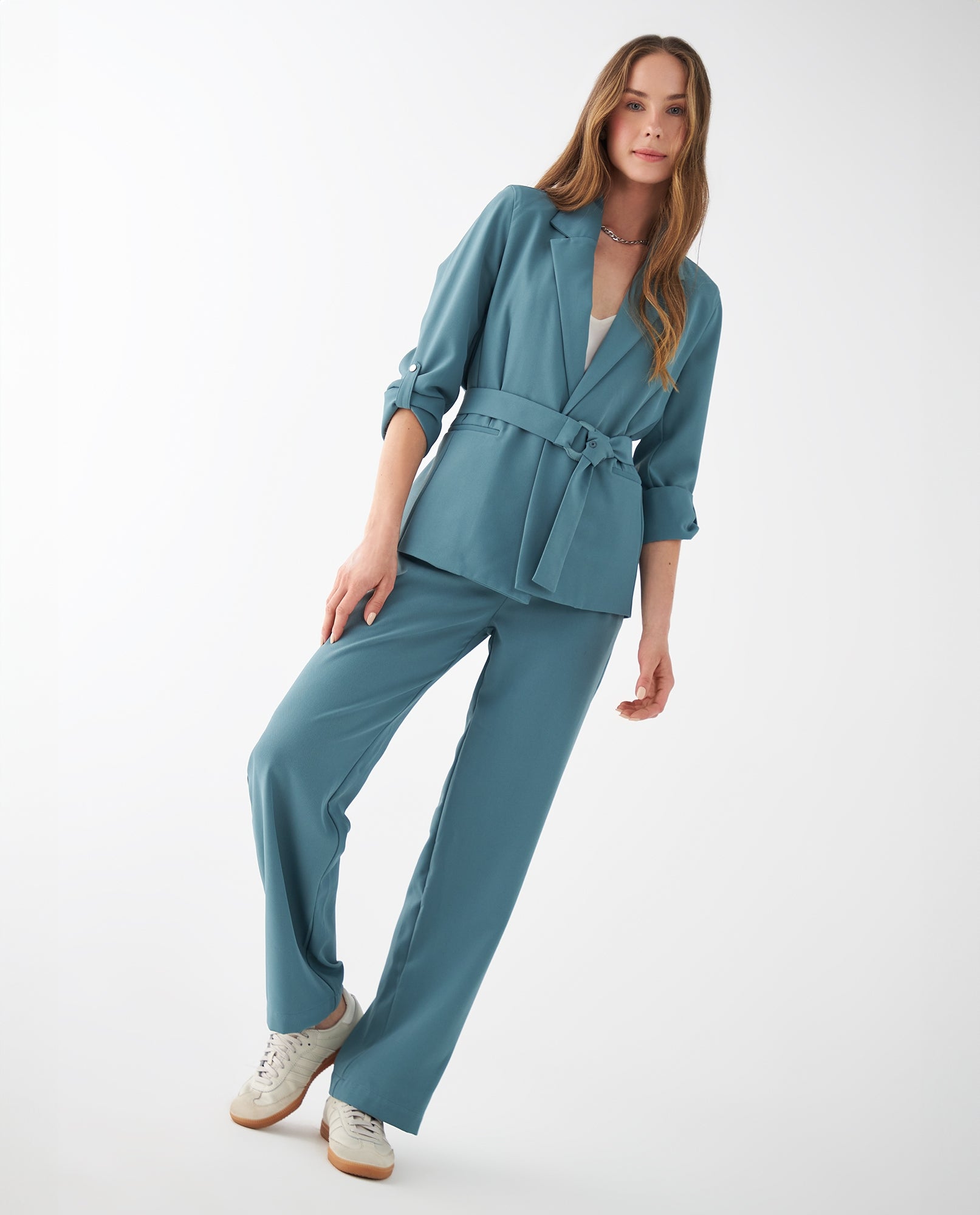 Pantalón de bota recta para mujer - Verde 34_432F012_VER184612_0