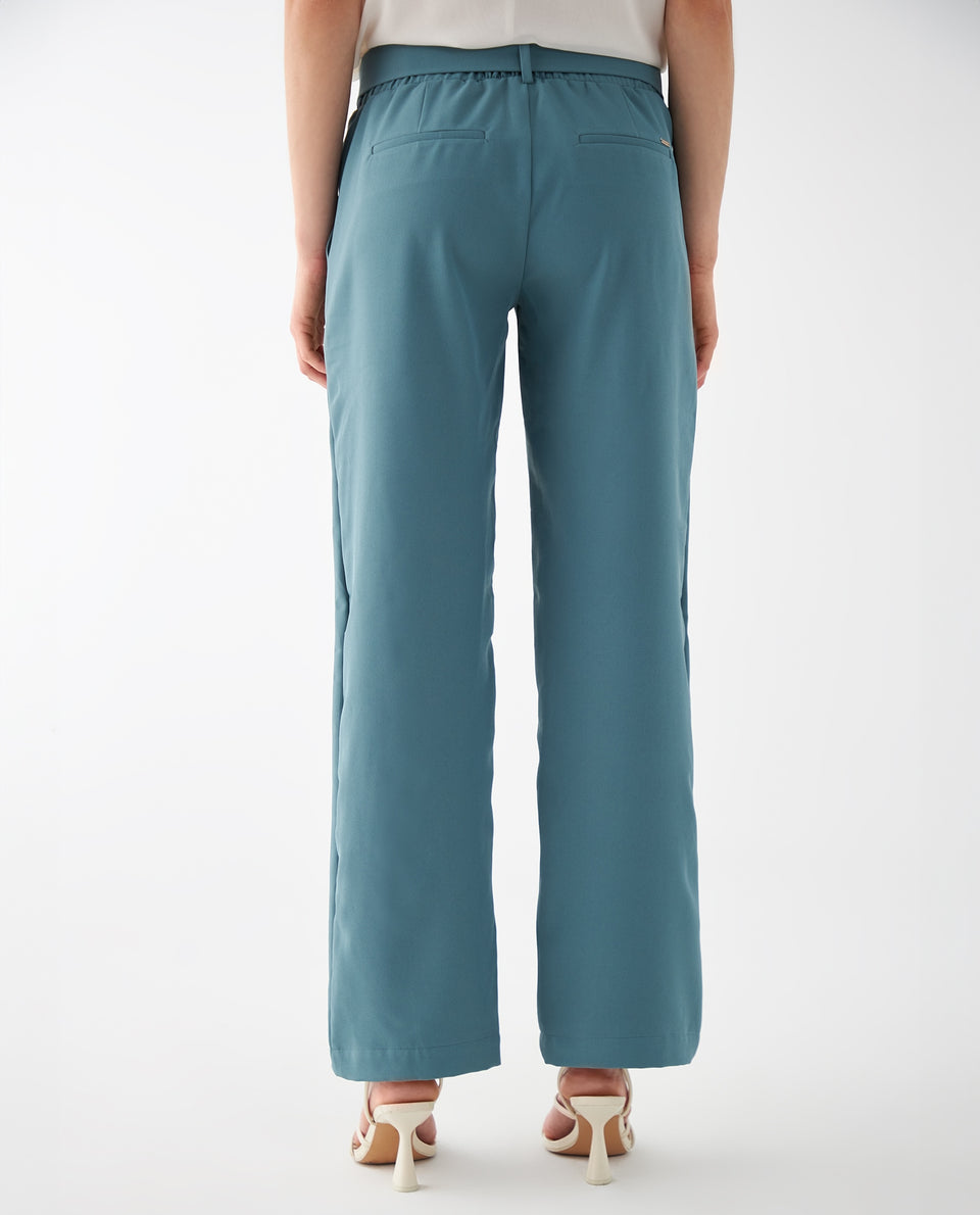 Pantalón de bota recta para mujer - Verde 34_432F012_VER184612_4