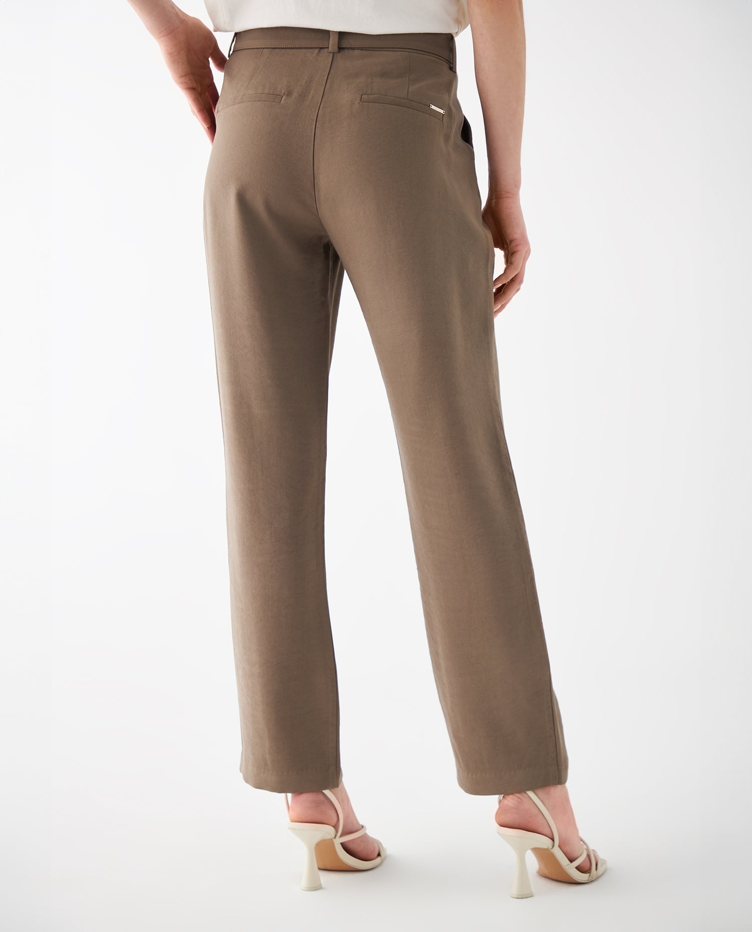 Pantalón elegante con cinturón para mujer - Verde