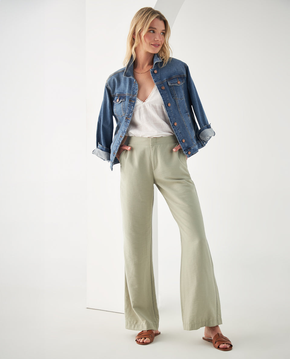 Pantalón elegante para mujer - Verde 34_432F015_VER180426_6