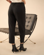 Pantalón de tela fluida para mujer - Negro