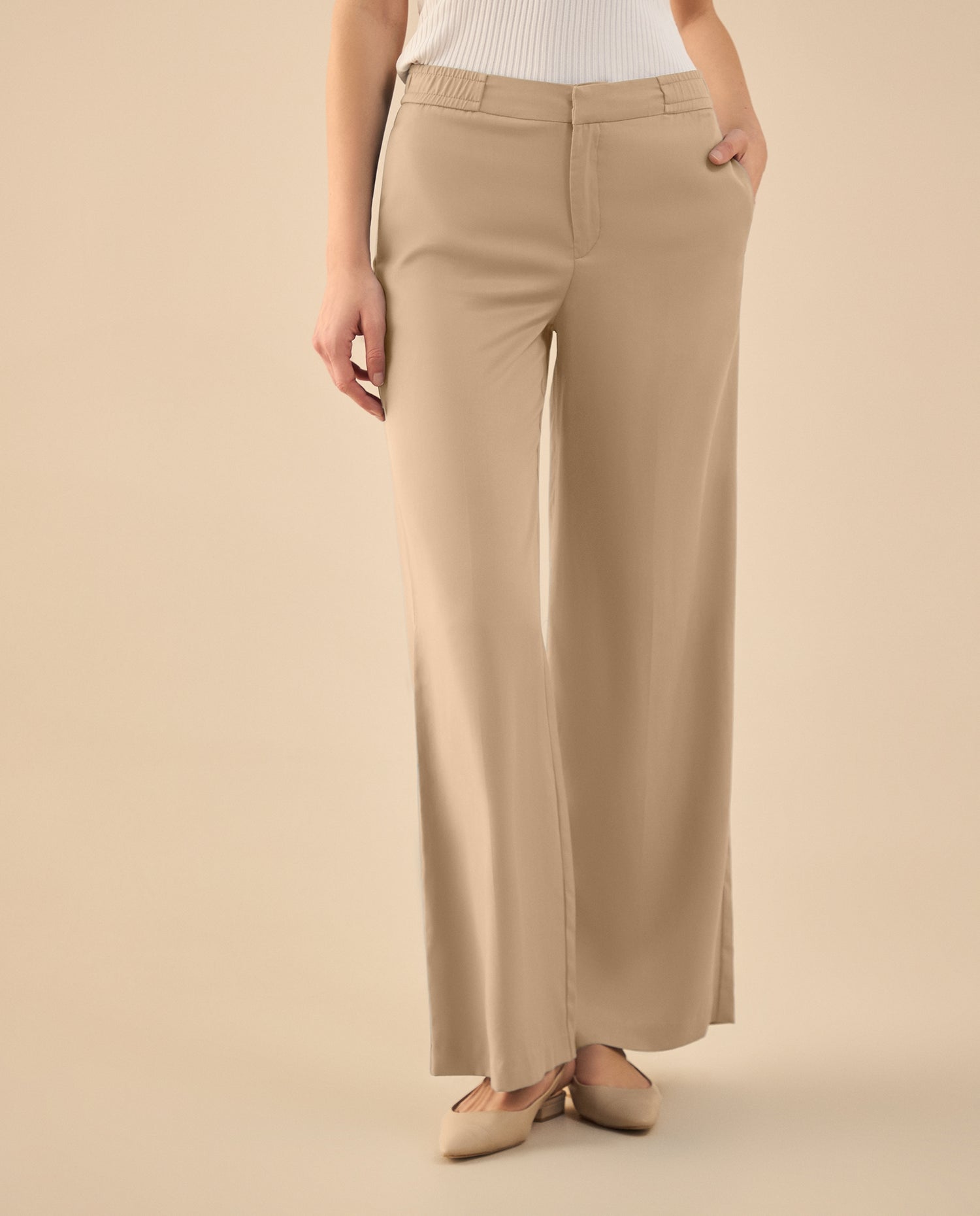 Pantalón elegante para mujer - Crudo