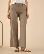 Pantalón elegante bota recta para mujer - Café