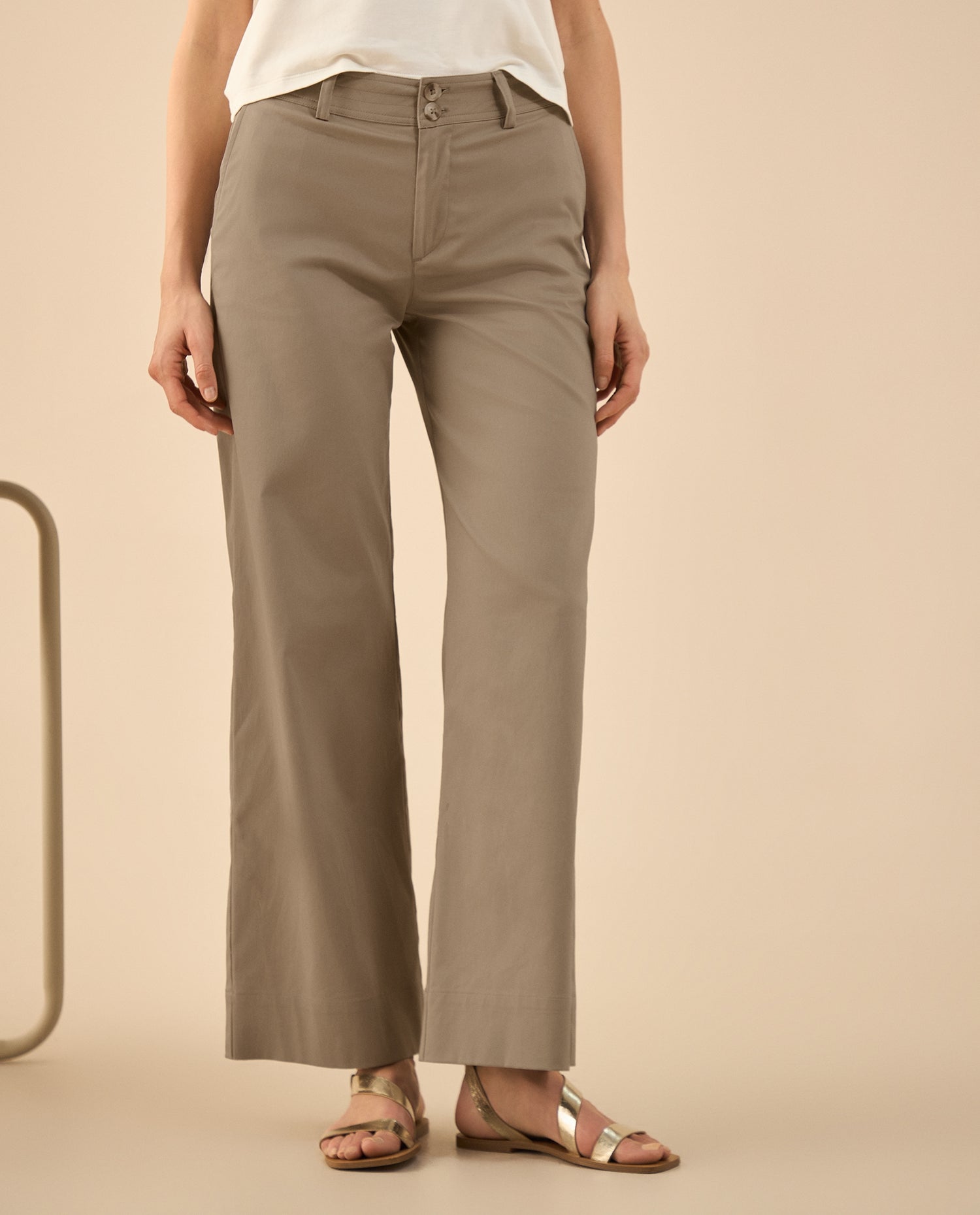 Pantalón elegante bota recta para mujer - Café