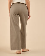 Pantalón elegante bota recta para mujer - Café
