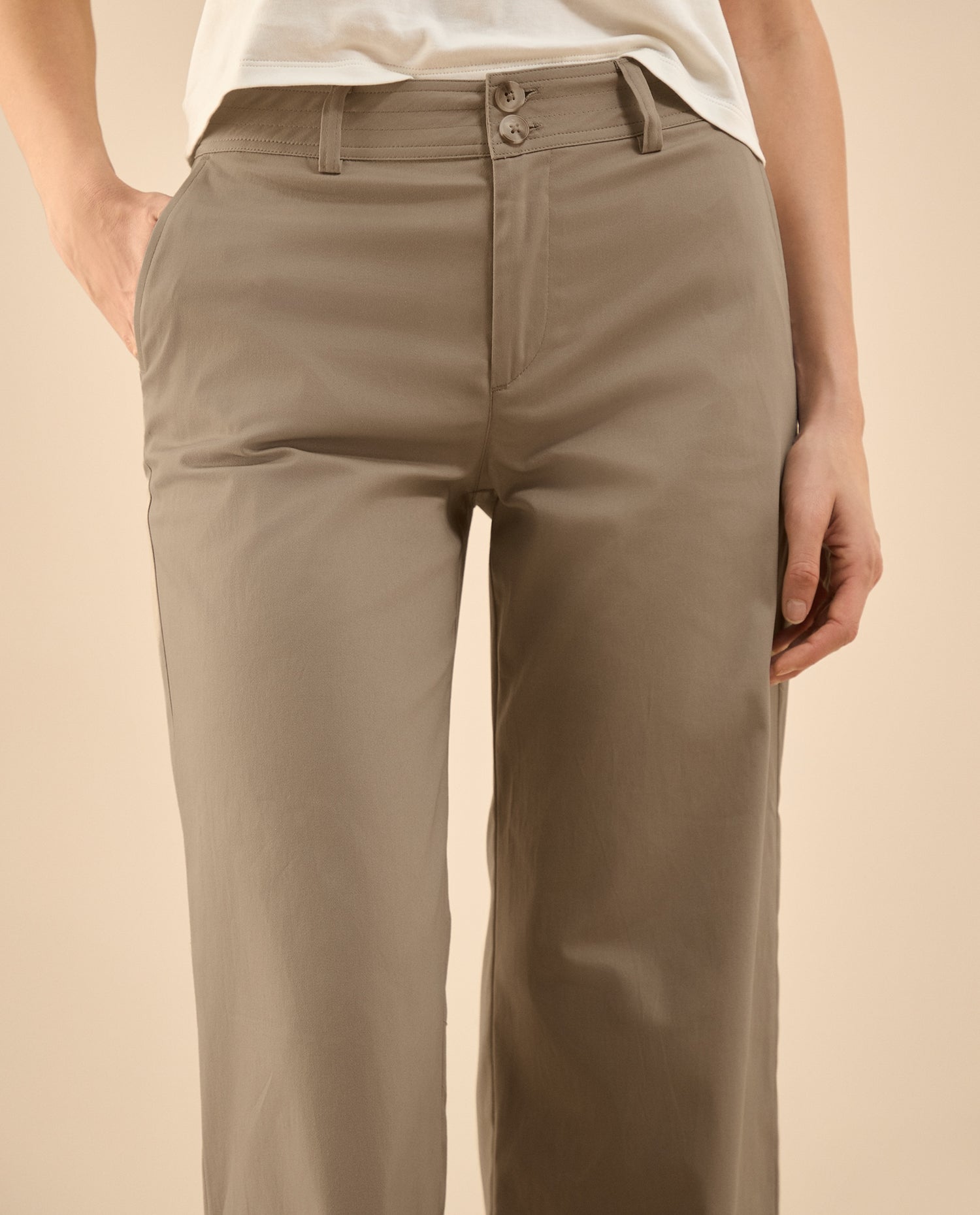 Pantalón elegante bota recta para mujer - Café