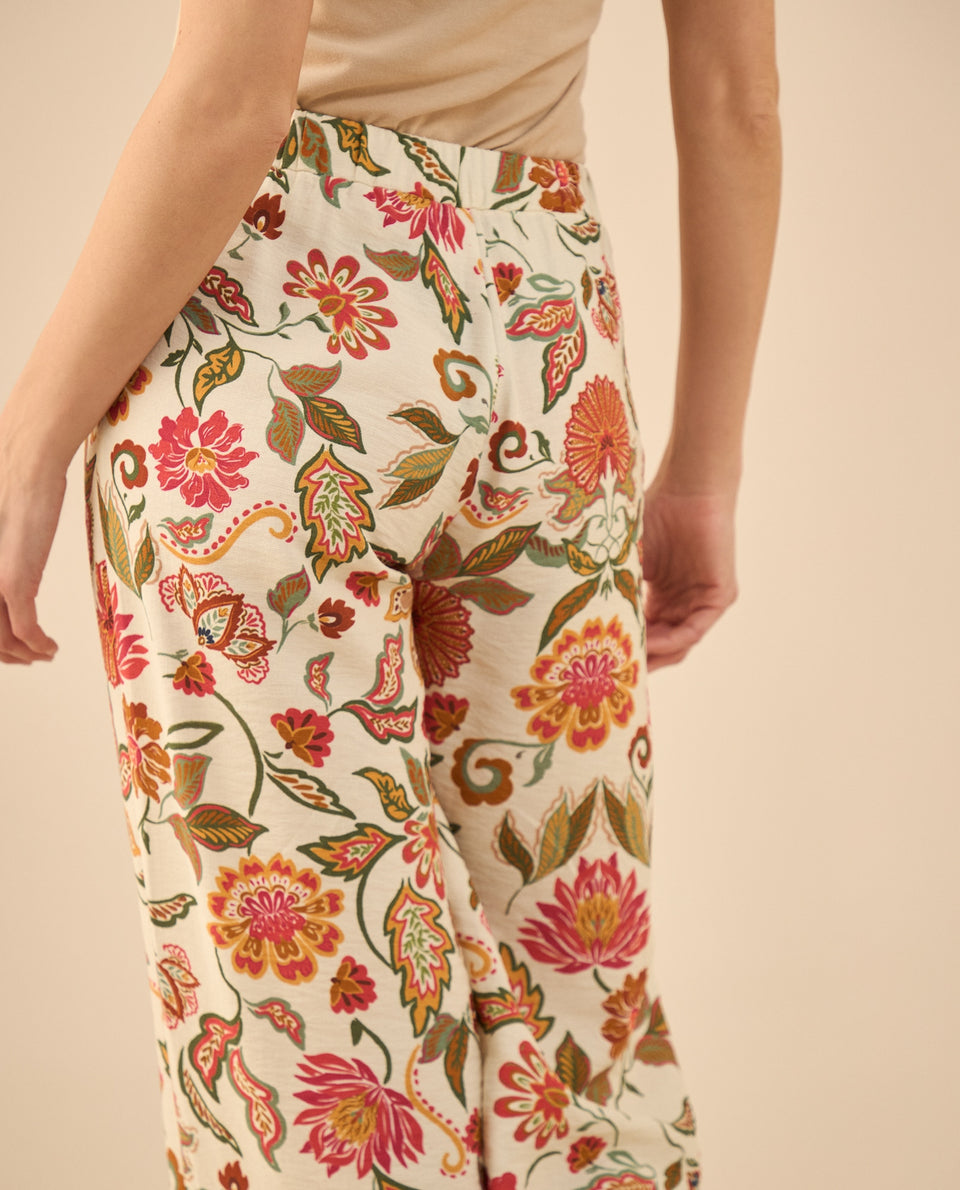 Pantalón con estampado de flores para mujer - Crudo 34_432G007_CRU114201_5