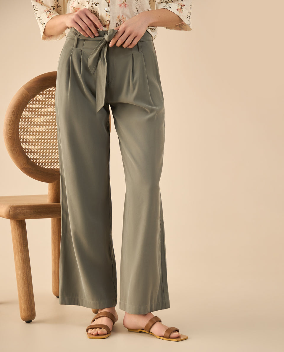 Pantalón clásico bota recta para mujer - Verde 34_432G020_VER180515_3