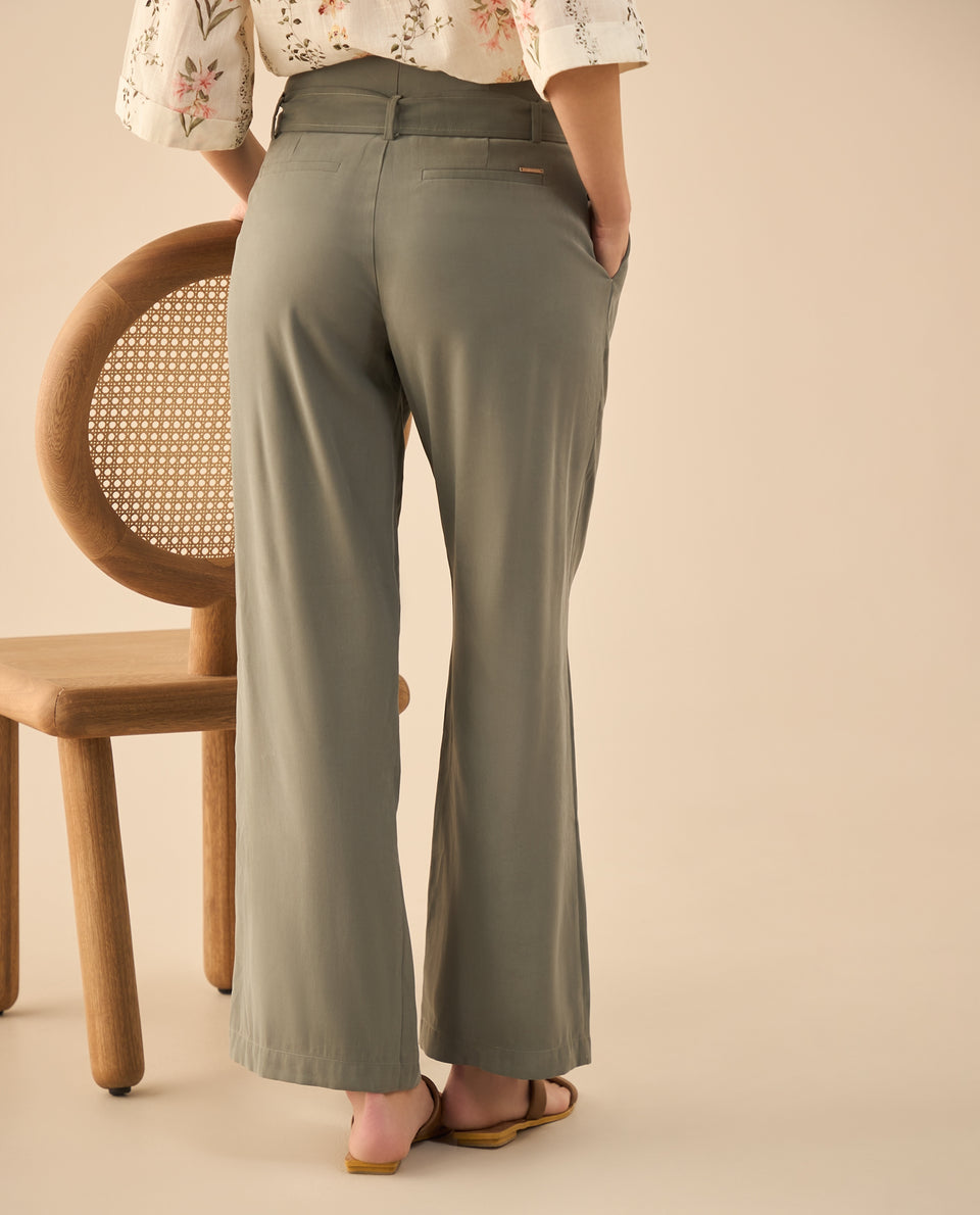 Pantalón clásico bota recta para mujer - Verde 34_432G020_VER180515_4