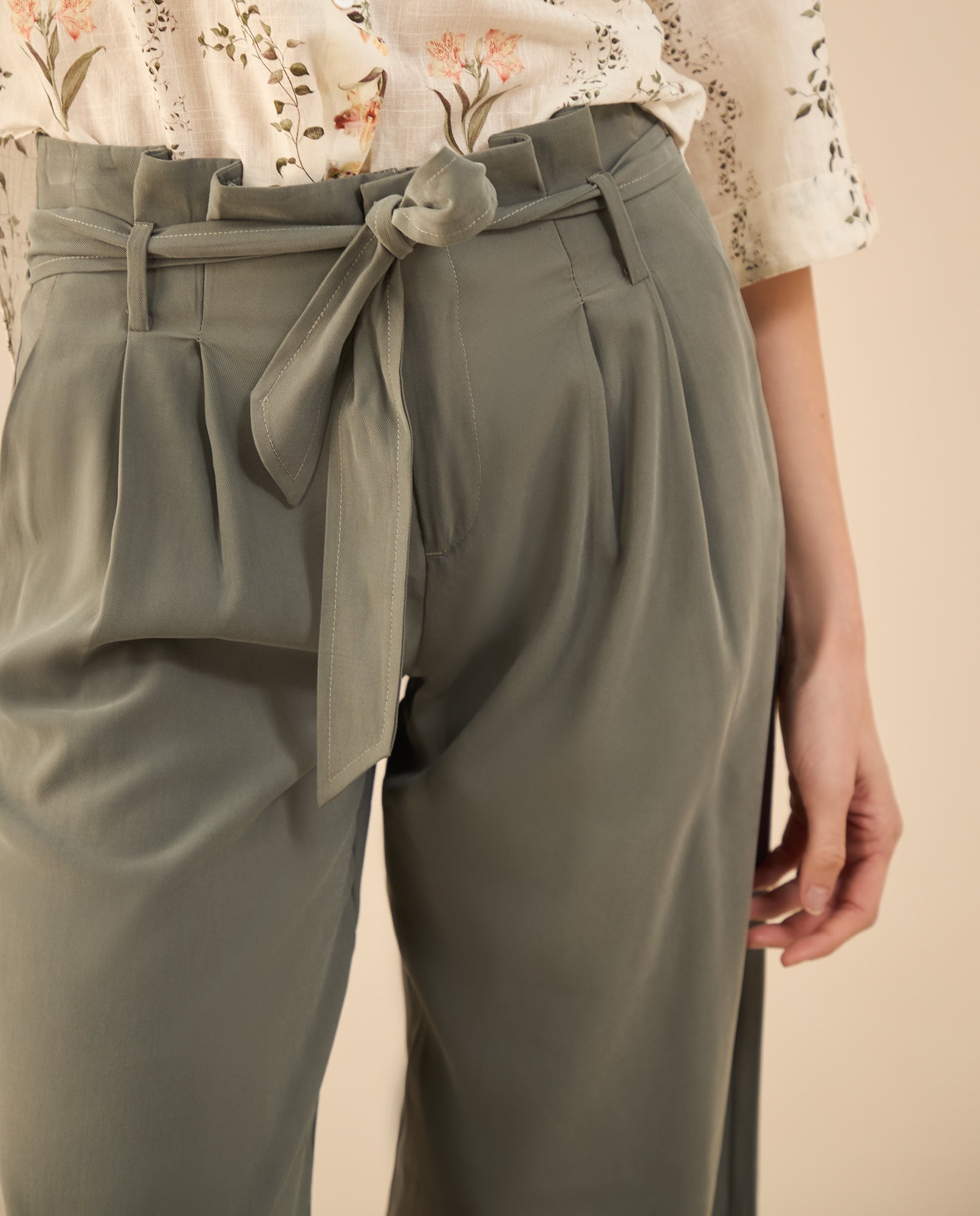 Pantalón clásico bota recta para mujer - Verde 34_432G020_VER180515_5