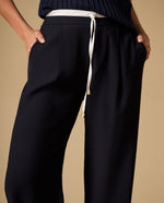 Pantalón jogger de silueta amplia y caída fluida - Azul
