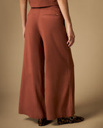 Pantalón culotte de tejido ligero con caída fluida - Cafe
