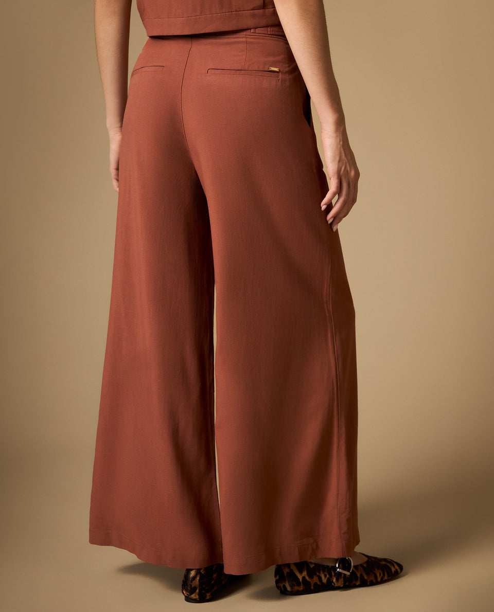Pantalón culotte de tejido ligero con caída fluida - Cafe 34_432H007_CAF181425_4