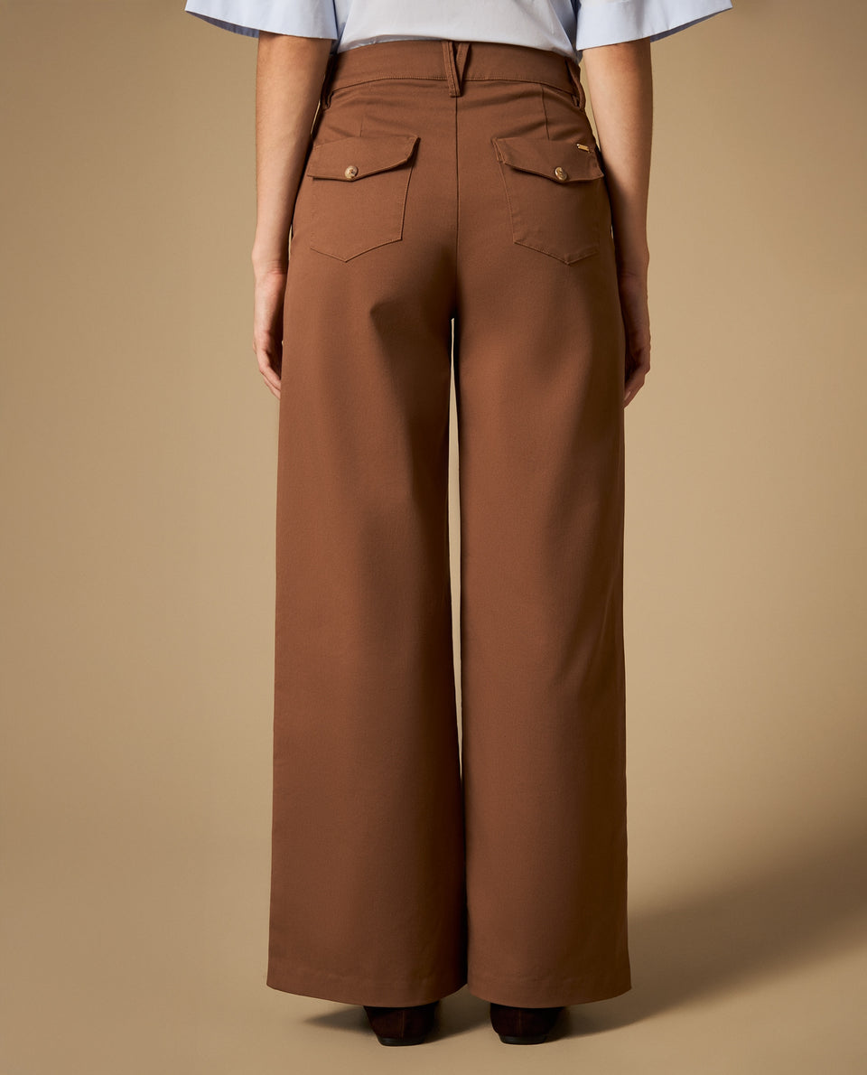 Pantalón palazzo pierna amplia tiro medio - Café 34_432H008_CAF181030_4
