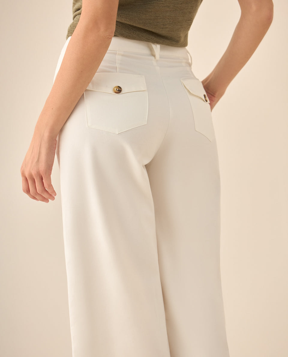 Pantalón de silueta amplia para mujer  - Crudo 34_433G000_CRU114302_6