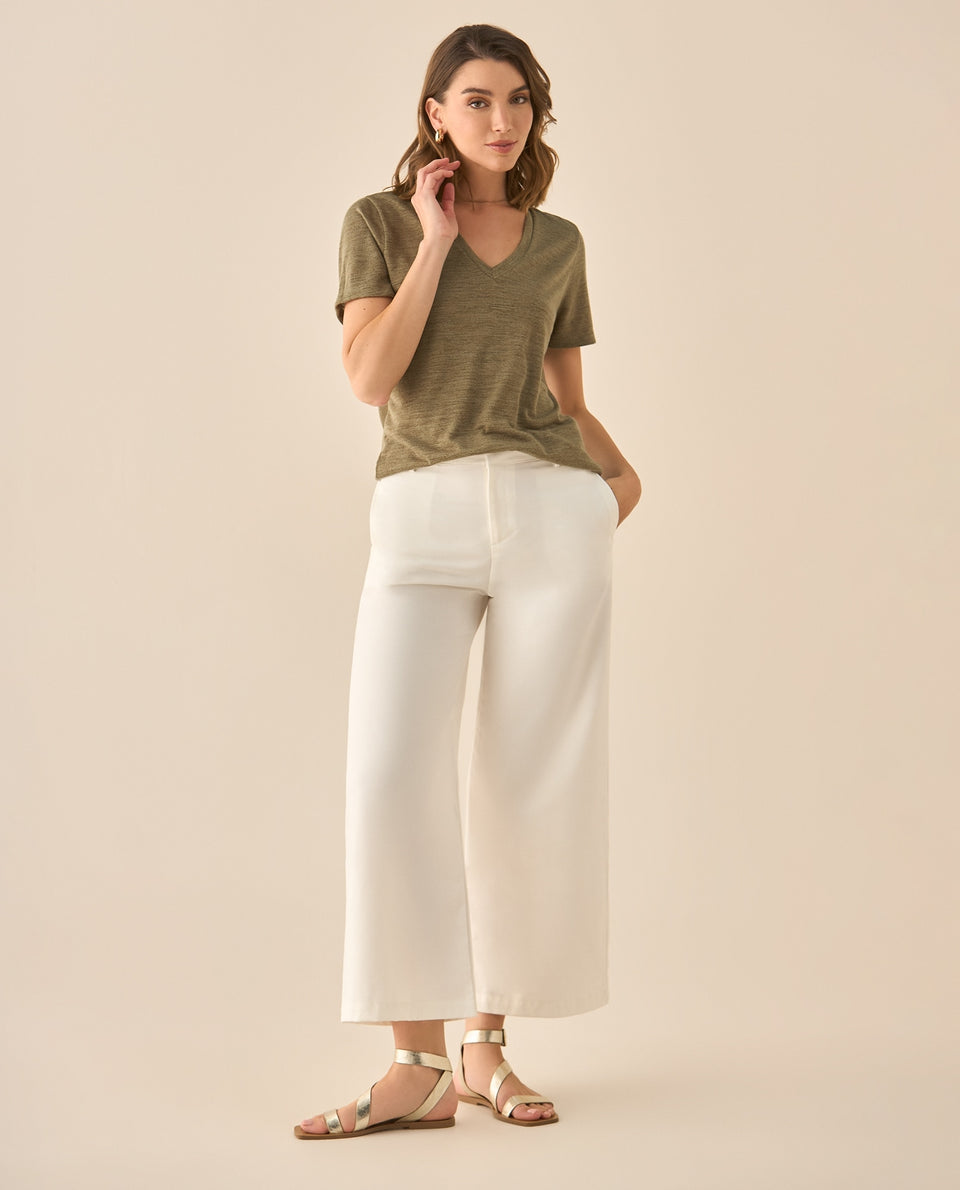 Pantalón de silueta amplia para mujer  - Crudo 34_433G000_CRU114302_7