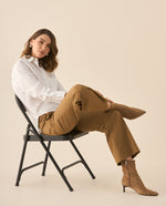 Pantalón clásico recto para mujer - Café