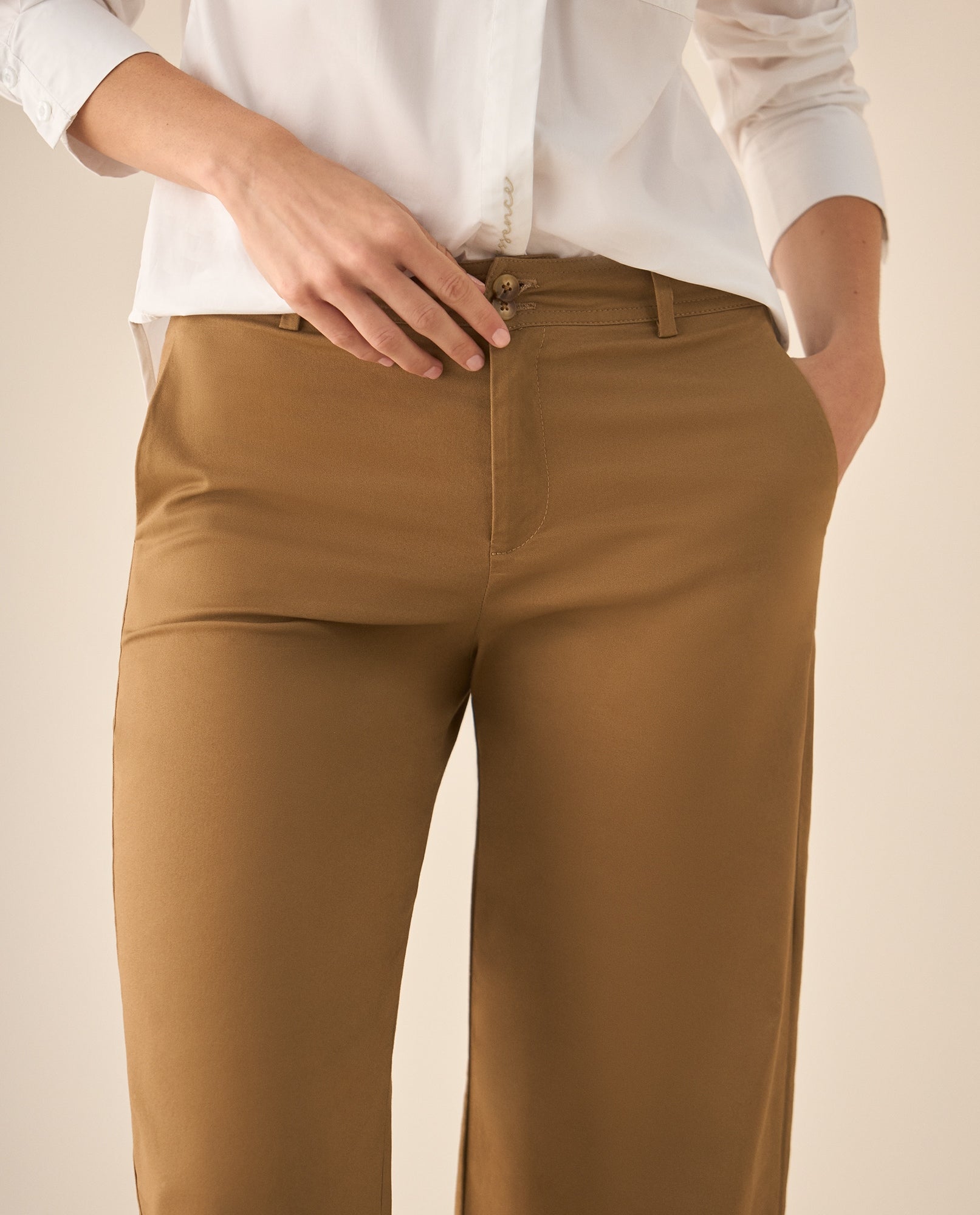Pantalón clásico recto para mujer - Café 34_433G003_CAF171320_4