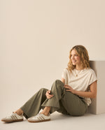 Pantalón clásico silueta recta para mujer  - Verde