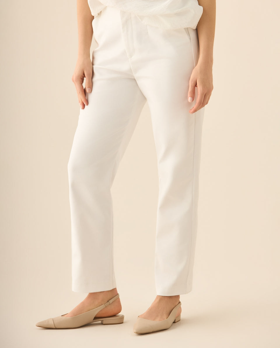 Pantalón con elástico en pretina posterior para mujer. - Blanco 34_433G009_BLA110601_3