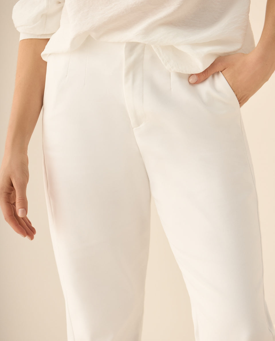 Pantalón con elástico en pretina posterior para mujer. - Blanco 34_433G009_BLA110601_4