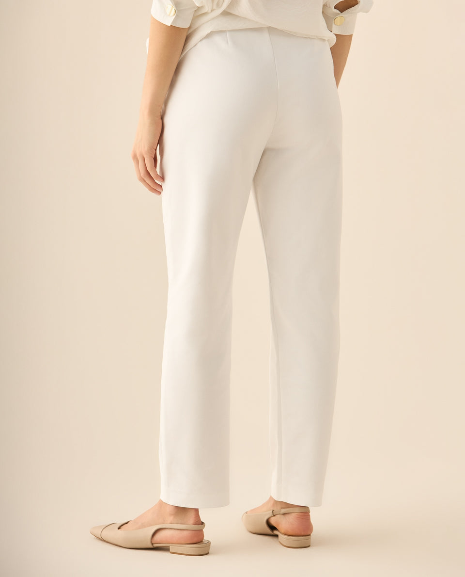 Pantalón con elástico en pretina posterior para mujer. - Blanco 34_433G009_BLA110601_5