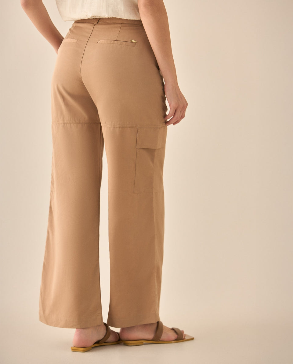 Pantalón clásico de silueta amplia para mujer  - Café 34_433G013_CAF171319_6