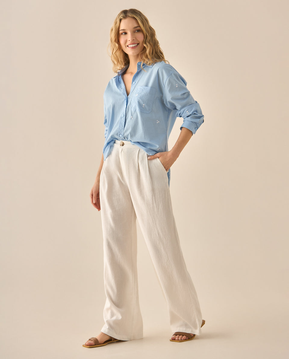 Pantalón bota recta con elastico posterior para mujer - Crudo 34_433G015_CRU110105_7