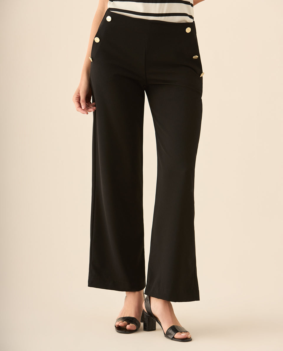 Pantalón con elástico en pretina para mujer - Negro 34_433G019_NEG190303_3