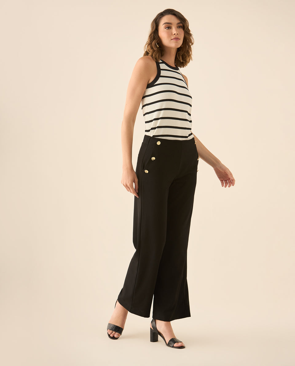 Pantalón con elástico en pretina para mujer - Negro 34_433G019_NEG190303_7