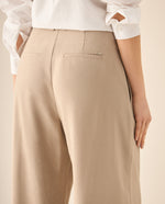 Pantalón de silueta amplia con cinturón para mujer - Gris