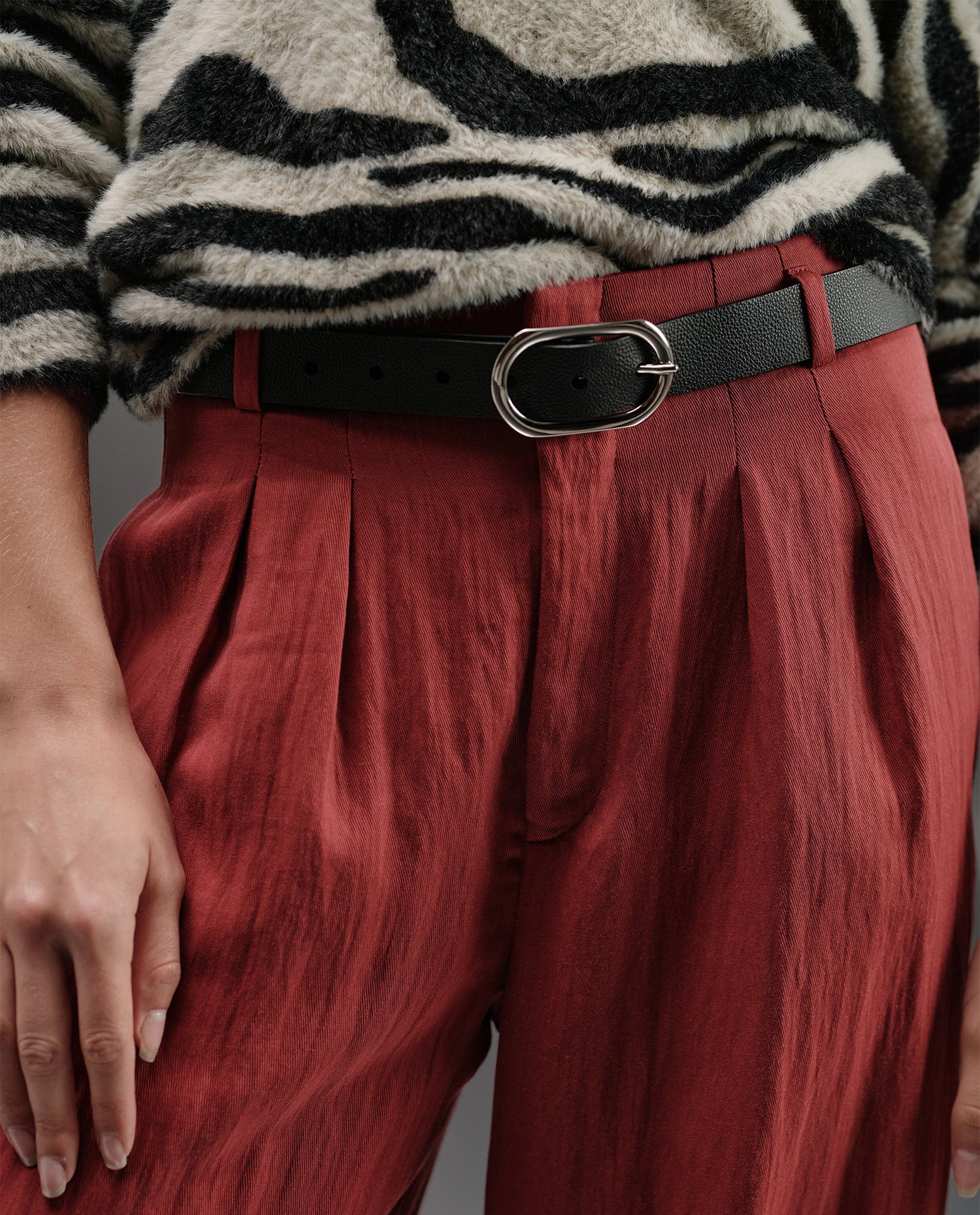 Pantalón Wide Leg Esprit - Rojo