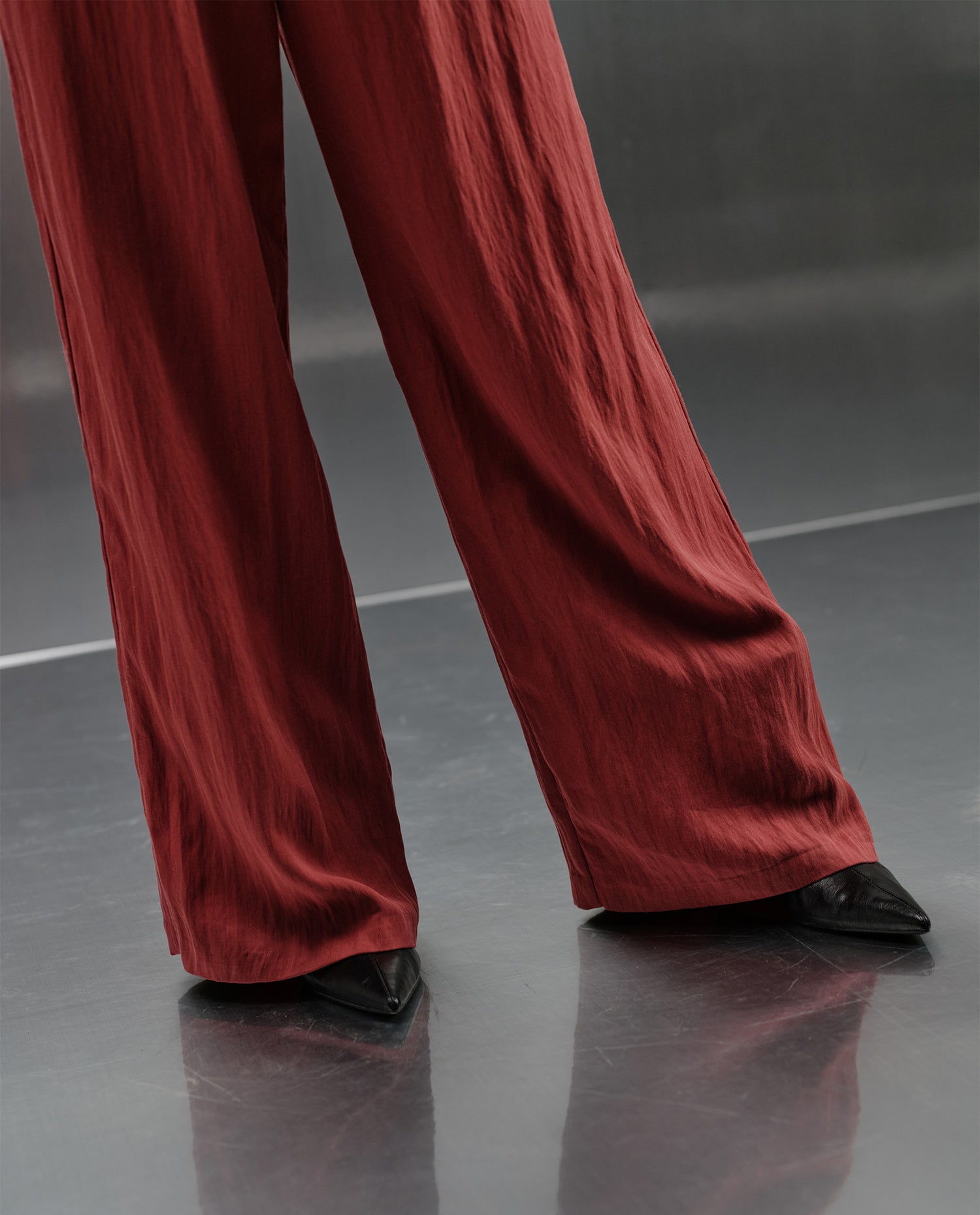 Pantalón Wide Leg Esprit - Rojo