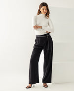 Pantalón con bolsillos laterales para mujer - Negro