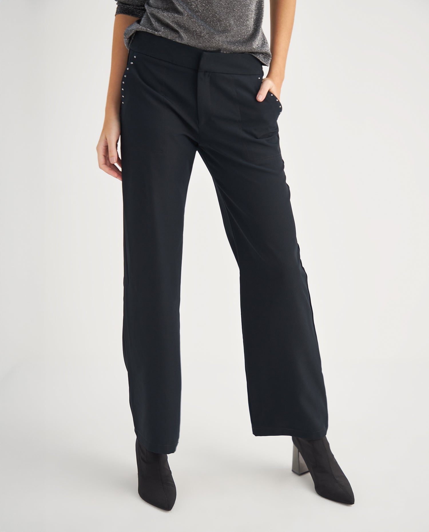 Pantalón de bota recta para mujer - Negro