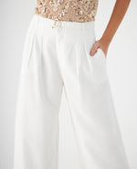 Pantalón con cinturón ajustable para mujer - Crudo