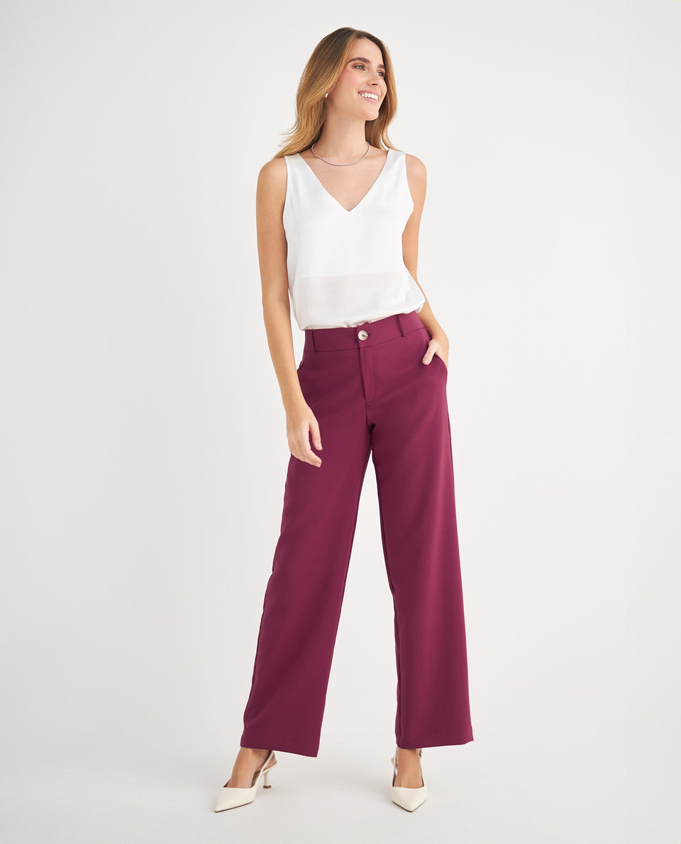 Pantalón de bota recta para mujer - Morado 34_439F010_MOR192033_6