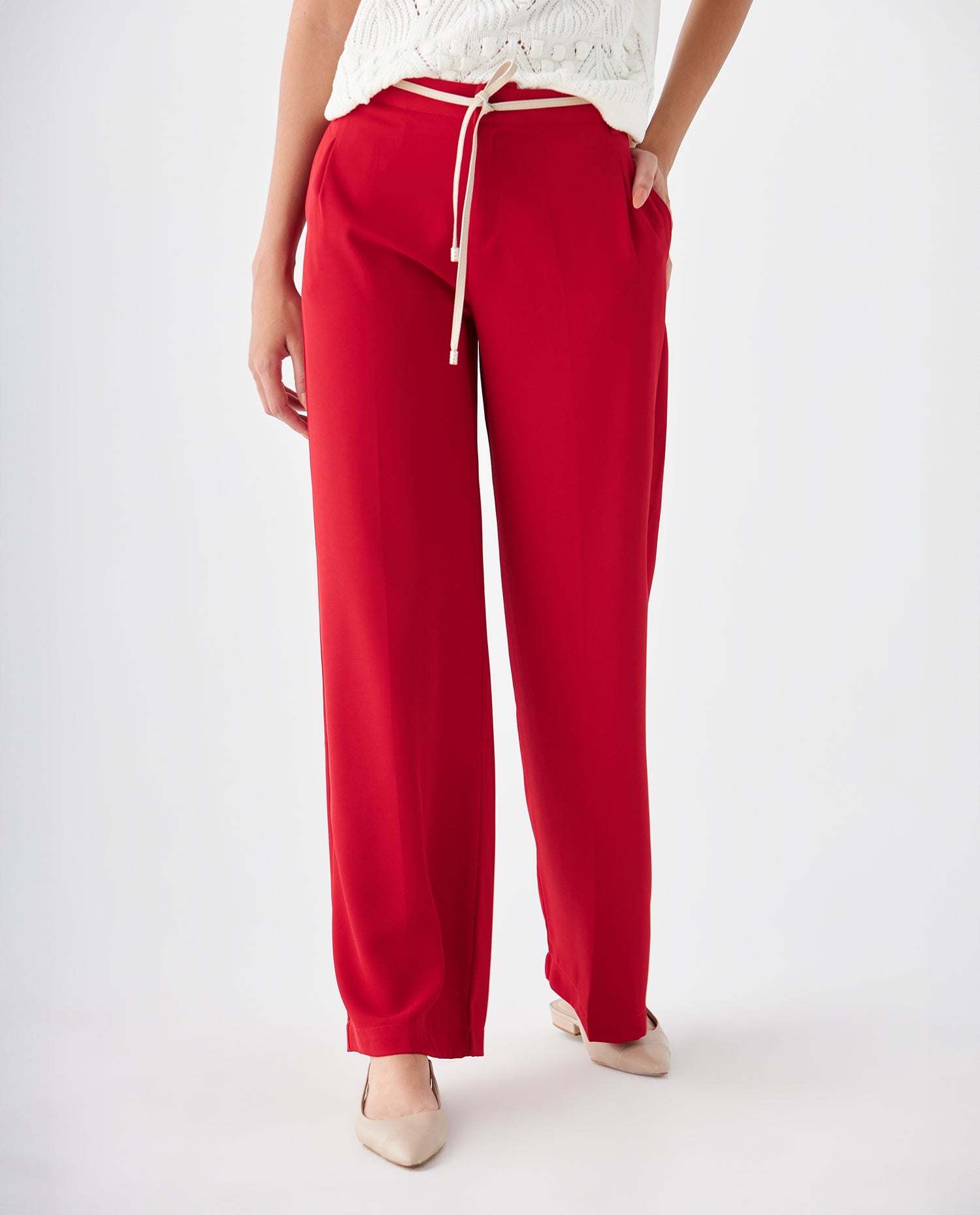 Pantalón elegante para mujer - Rojo