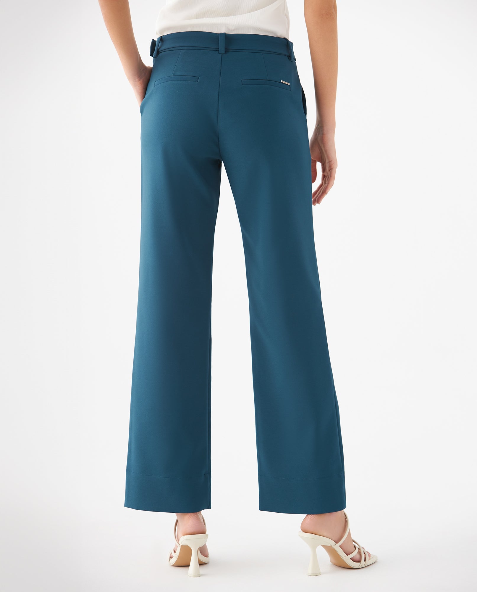 Pantalón recto para mujer - Verde 34_439F017_VER194914_4