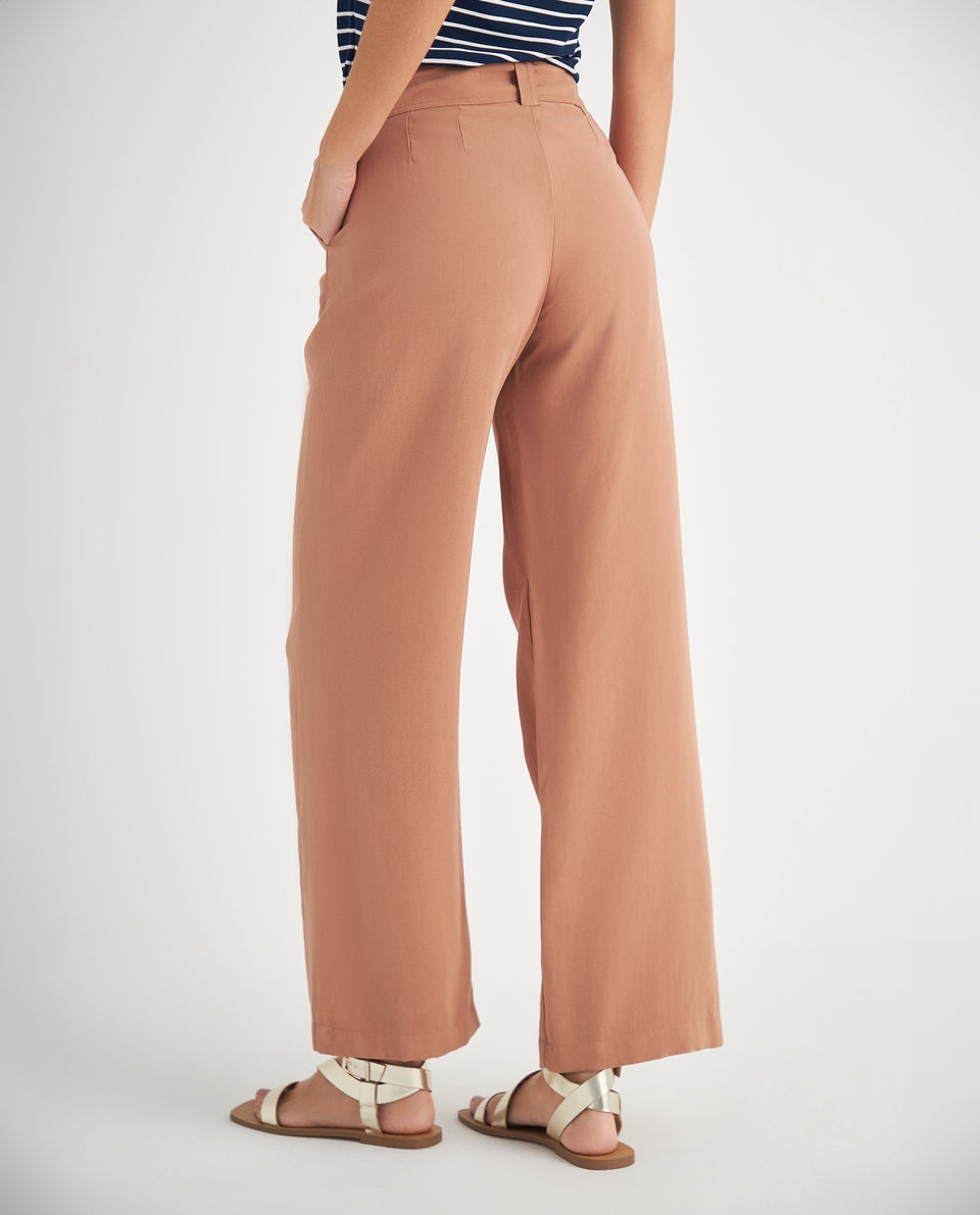 Pantalón de silueta recta para mujer - Cafe 34_439F023_CAF171321_4